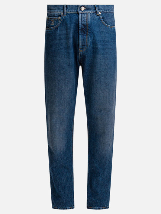 Jeans a gamba dritta Denim  Blu - Brunello Cucinelli Uomo | PLP | VIETTI Online Store 
