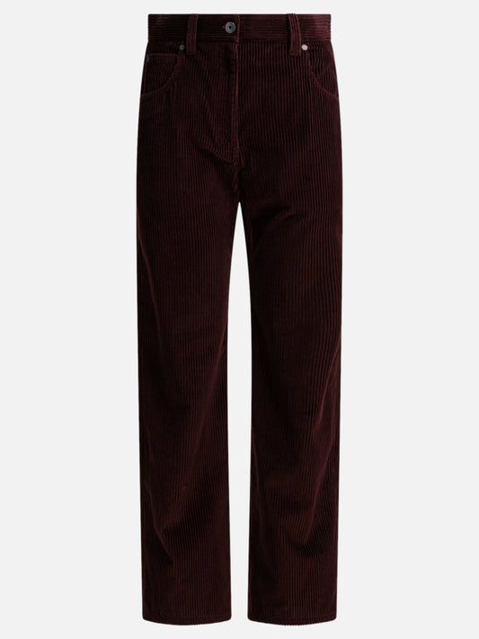 Pantaloni casual Solid colour  Bordeaux - Brunello Cucinelli Donna | PLP | VIETTI Online Store 
