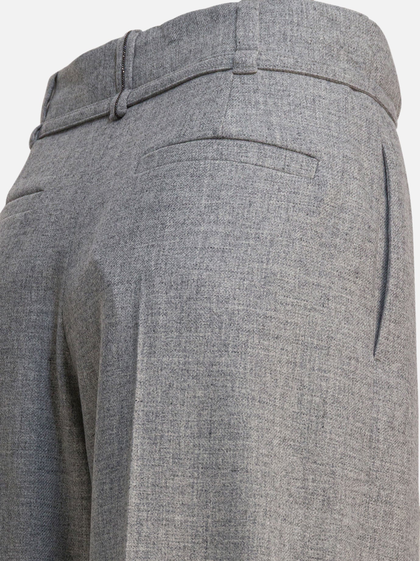 Pantaloni casual Solid colour  Grigio - Brunello Cucinelli Donna | PDP | VIETTI Online Store | thumbnail_4