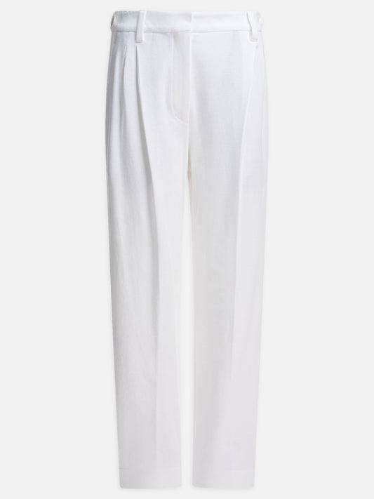 Pantaloni sartoriali Solid colour  Bianco - Brunello Cucinelli Donna | PLP | VIETTI Online Store 
