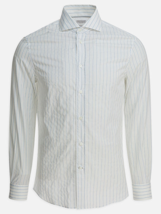 Camicie casual Striped  Bianco - Brunello Cucinelli Uomo | PLP | VIETTI Online Store 
