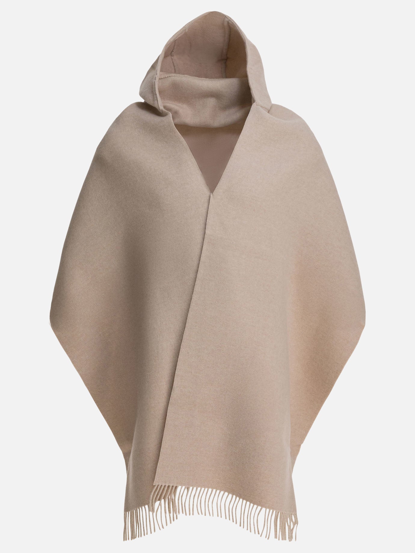 Fringed scarves 59% wool 41% cashmere  Beige - Brunello Cucinelli Women | PDP | VIETTI Online Store | thumbnail