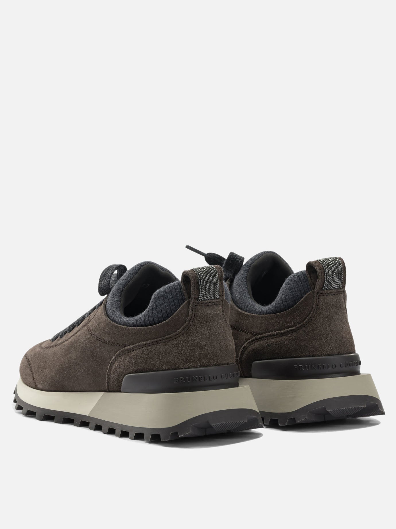 Sneaker basse 60% virgin wool 30% cashmere 10% silk  Nero - Brunello Cucinelli Donna | PDP | VIETTI Online Store | thumbnail_4