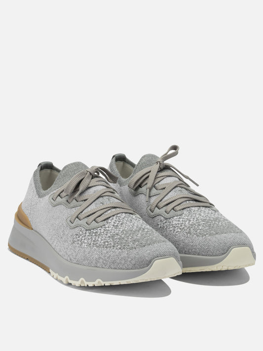Sneaker basse 100% fabric - 100% rubber  Grigio - Brunello Cucinelli Uomo | PLP | VIETTI Online Store | 2
