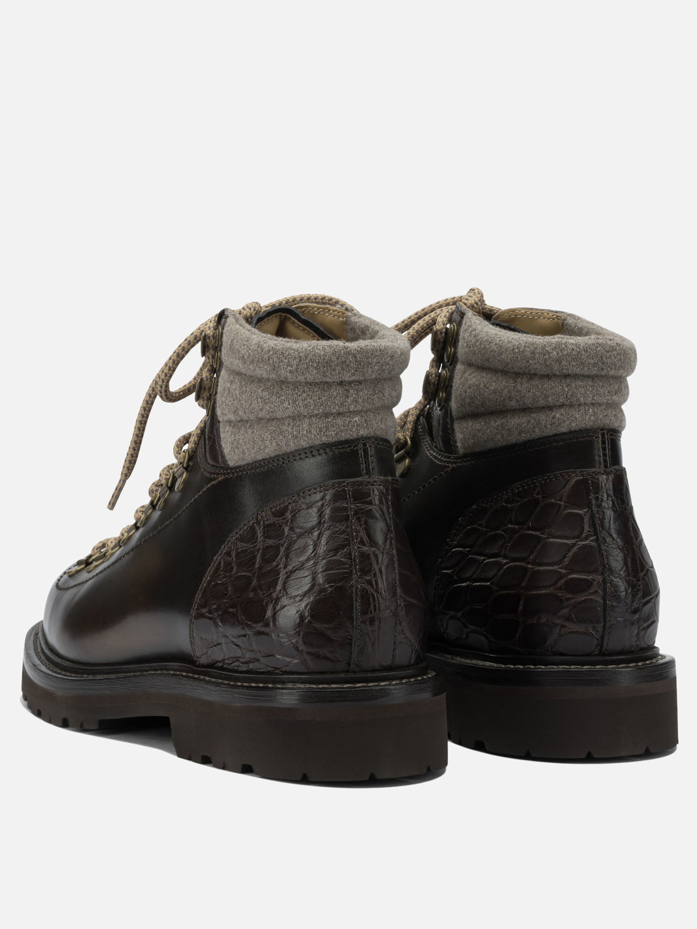 Hiking shoes 100% leather - 100% rubber  Brown - Brunello Cucinelli Men | PDP | VIETTI Online Store | thumbnail_4