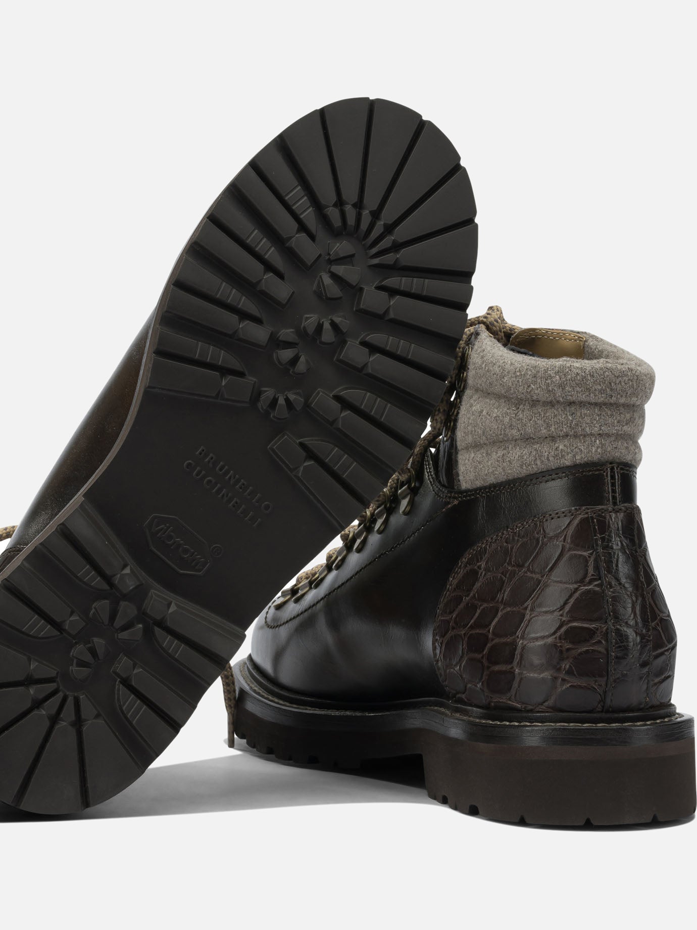 Hiking shoes 100% leather - 100% rubber  Brown - Brunello Cucinelli Men | PDP | VIETTI Online Store | thumbnail_5