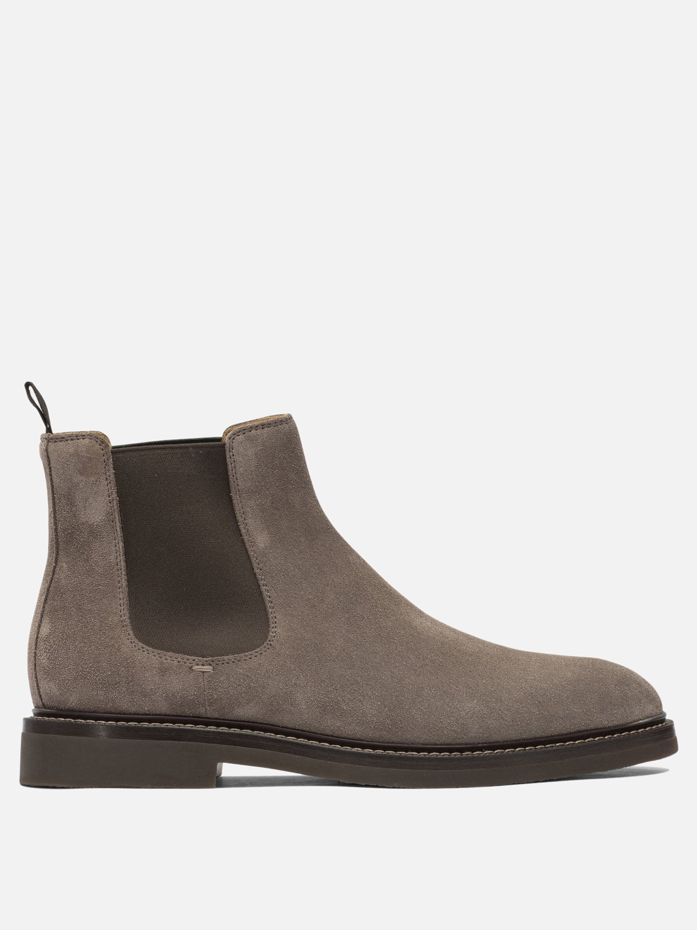 Chelsea boots 90% suede 10% elastane - 100% rubber  Grey - Brunello Cucinelli Men | PDP | VIETTI Online Store | thumbnail