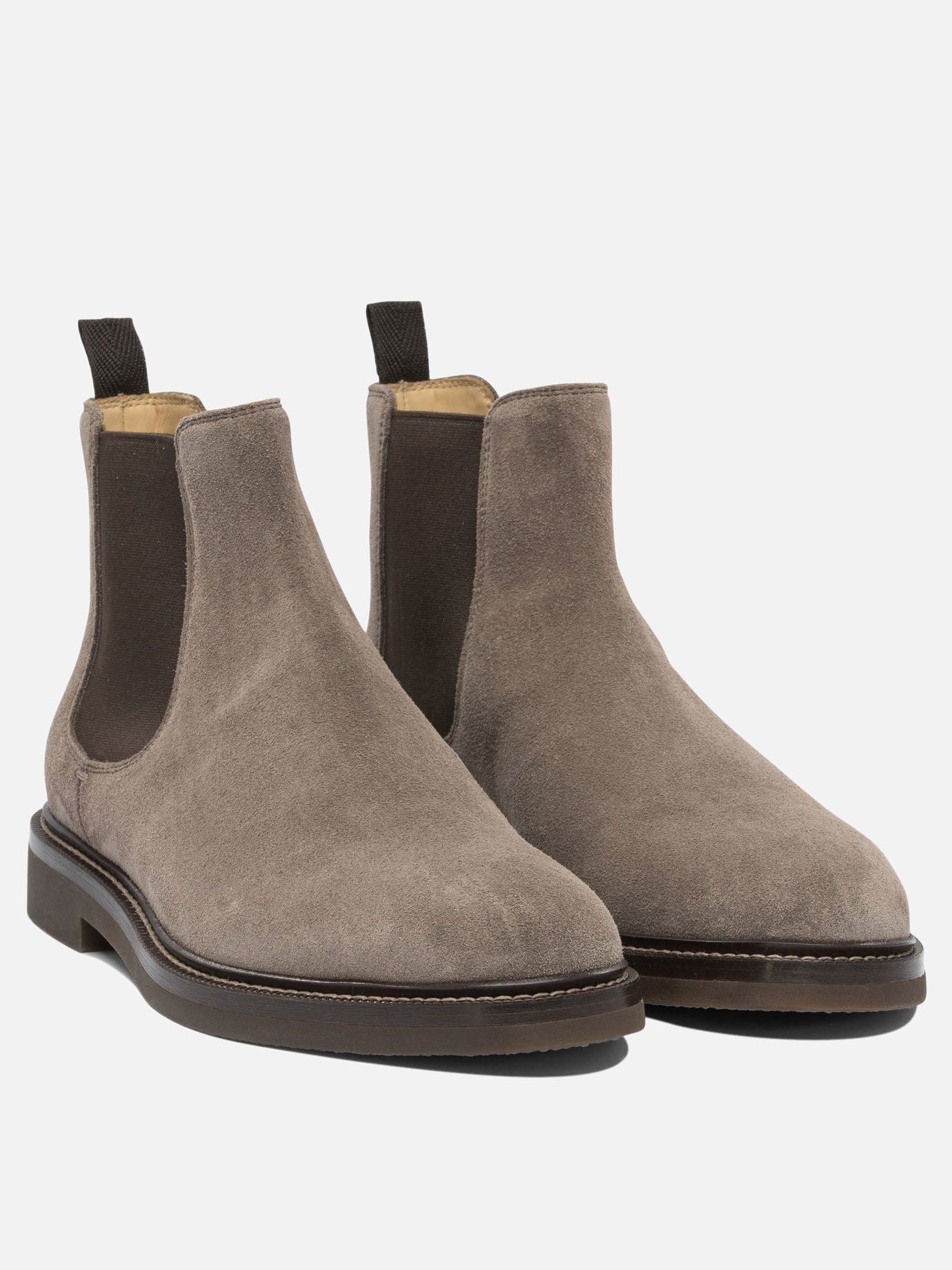 Chelsea boots 90% suede 10% elastane - 100% rubber  Grey - Brunello Cucinelli Men | PDP | VIETTI Online Store | Zoom-Modal_2
