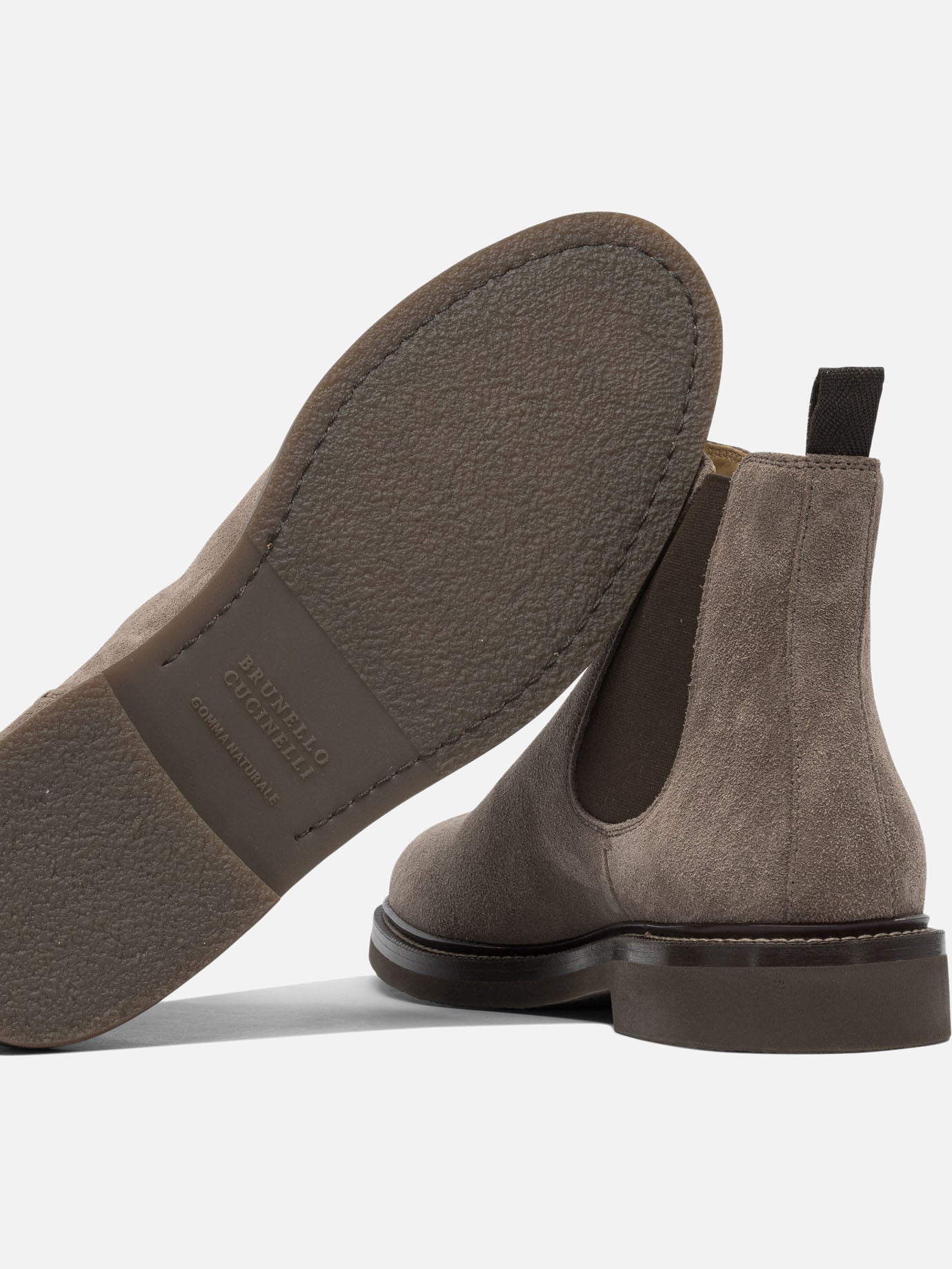 Chelsea boots 90% suede 10% elastane - 100% rubber  Grey - Brunello Cucinelli Men | PDP | VIETTI Online Store | Zoom-Modal_5
