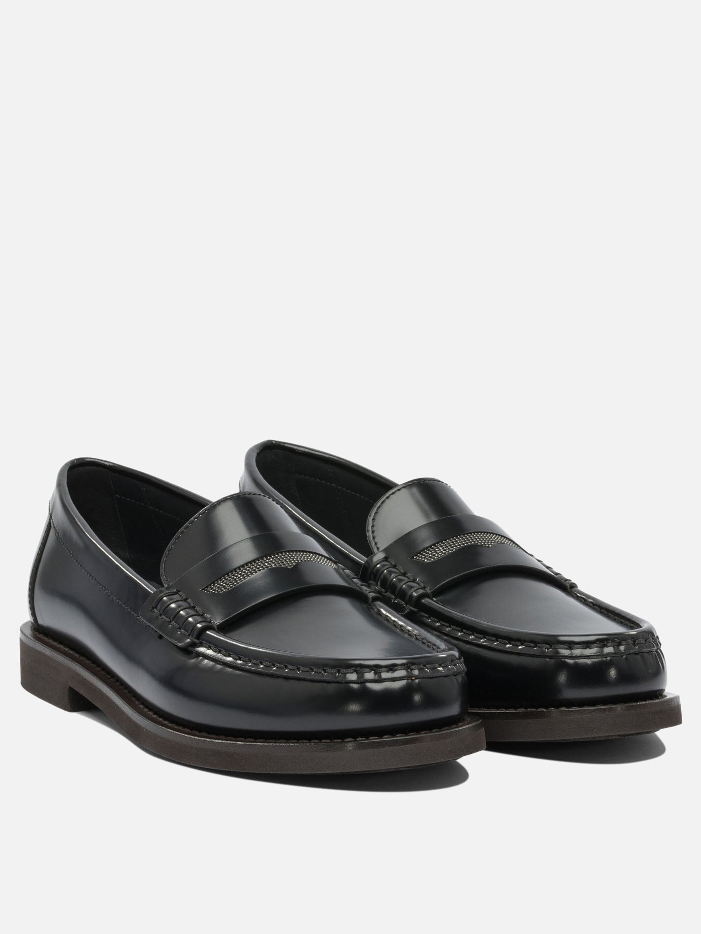 Mocassini 100% leather - 100% rubber  Nero - Brunello Cucinelli Donna | PDP | VIETTI Online Store | Zoom-Modal_2
