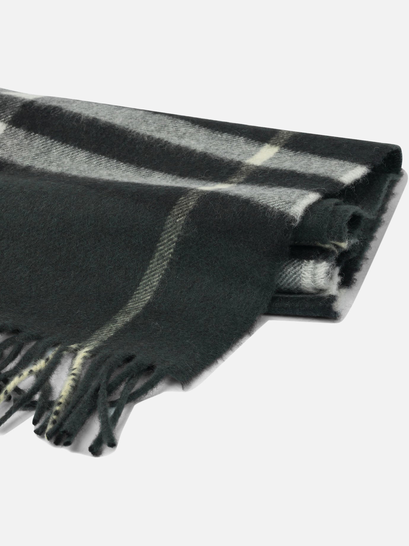 Fringed scarves 100% cashmere  Green - Burberry Women | PDP | VIETTI Online Store | Zoom-Modal_2

