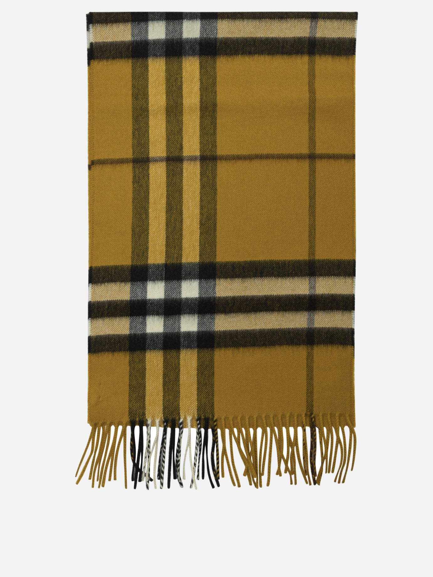Fringed scarves Check  Yellow - Burberry Men | PDP | VIETTI Online Store | thumbnail