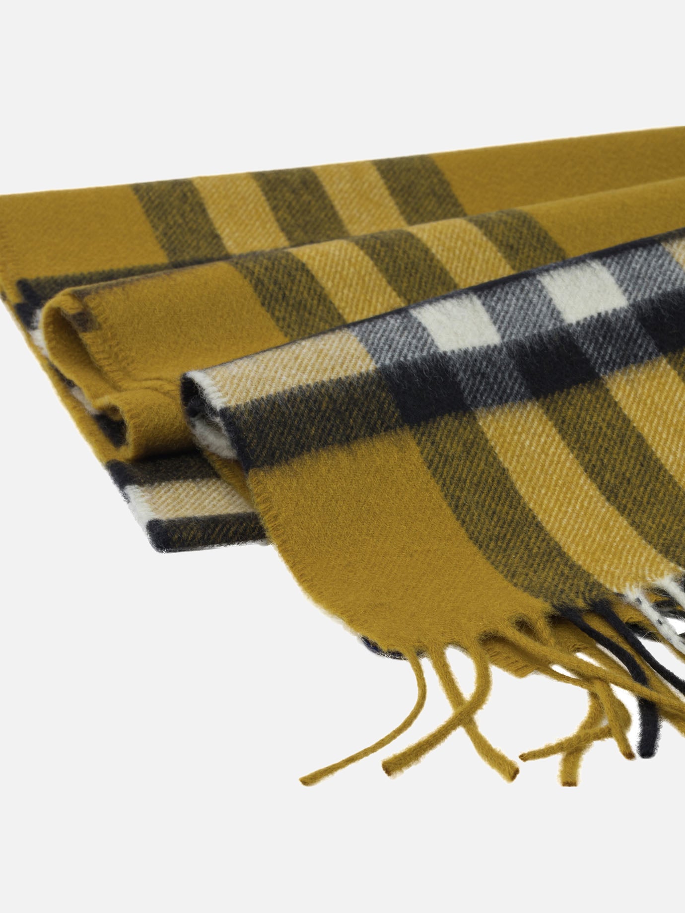 Fringed scarves Check  Yellow - Burberry Men | PDP | VIETTI Online Store | thumbnail_2