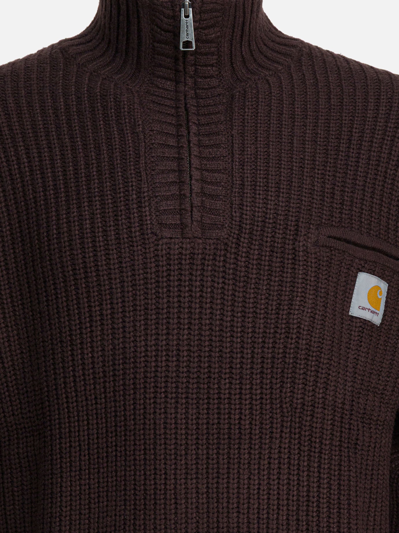 Half zip sweaters Logo  Brown - Carhartt WIP Men | PDP | VIETTI Online Store | thumbnail_3