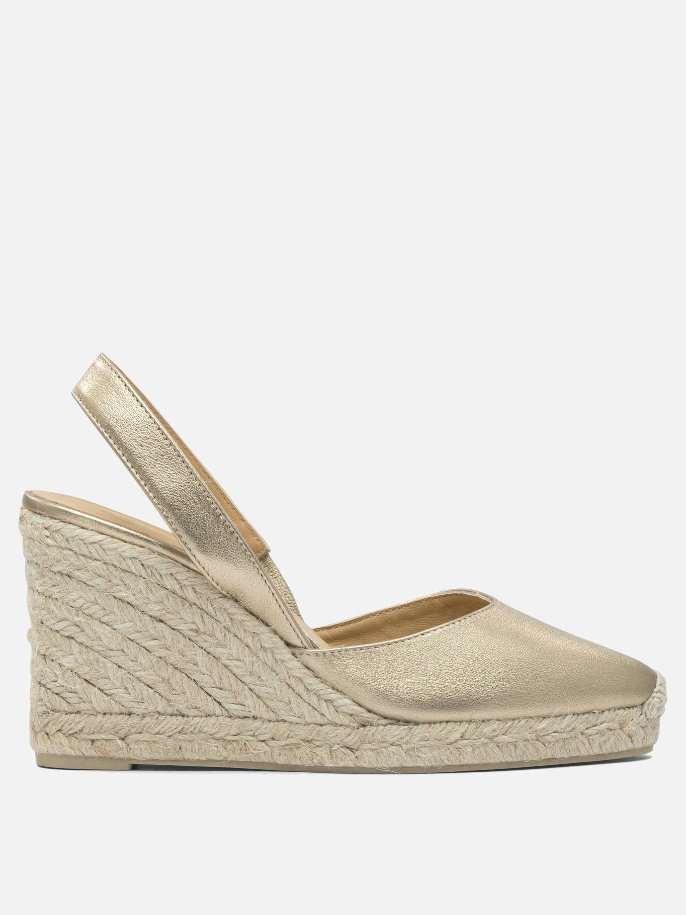 Espadrilles alte 100% leather - 100% rubber  Oro - Castañer Donna | PDP | VIETTI Online Store | Zoom-Modal
