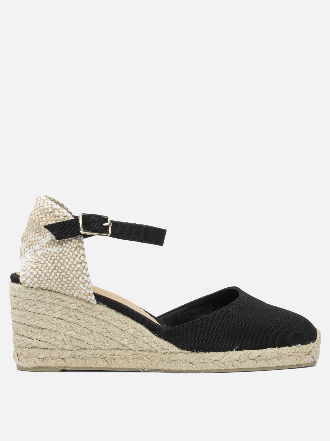 Heeled espadrilles 100% cotton - 100% rubber  Black - Castañer Women | PDP | VIETTI Online Store | Zoom-Modal
