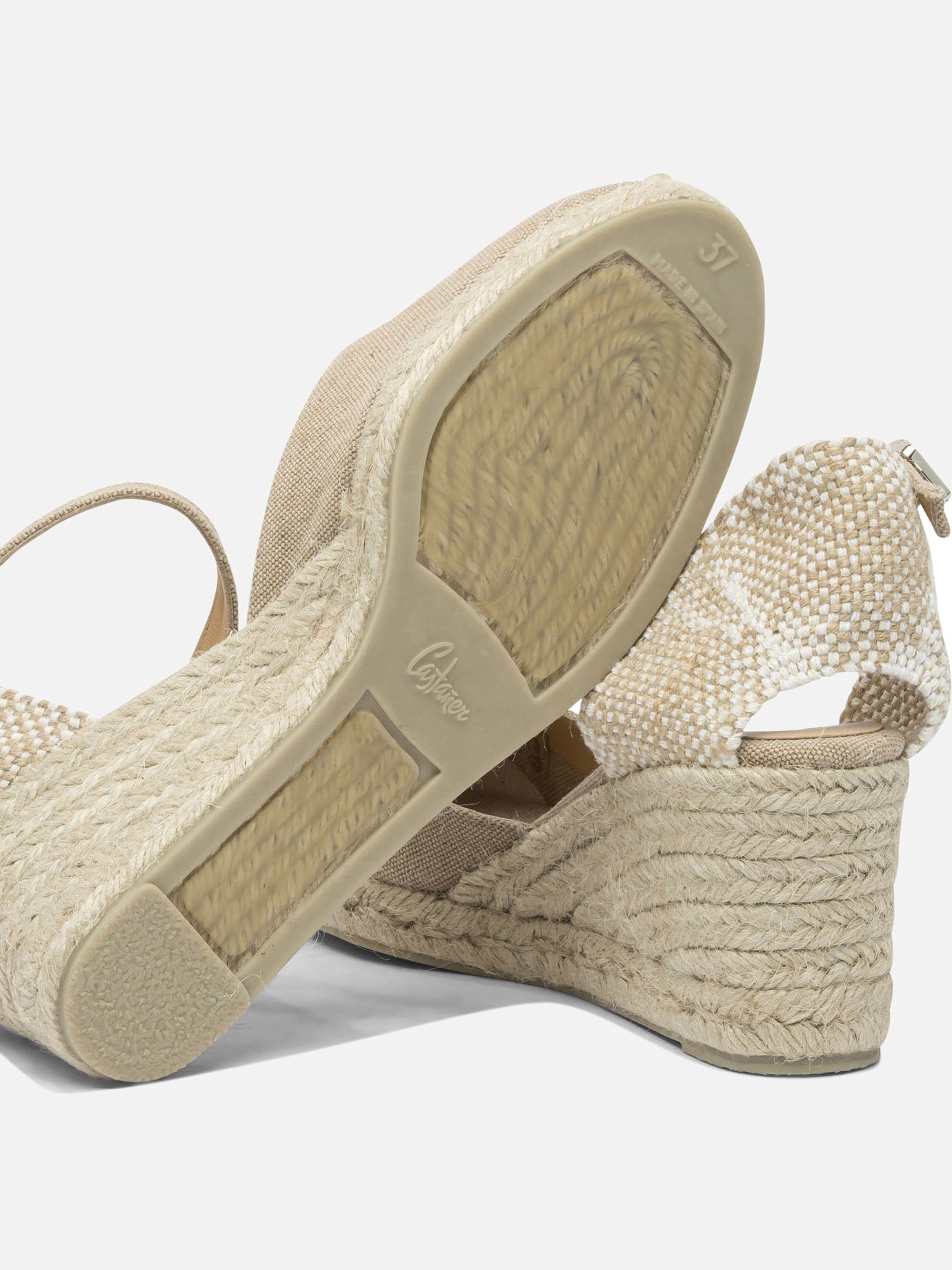 Heeled espadrilles 100% cotton - 100% rubber  Beige - Castañer Women | PDP | VIETTI Online Store | thumbnail_5