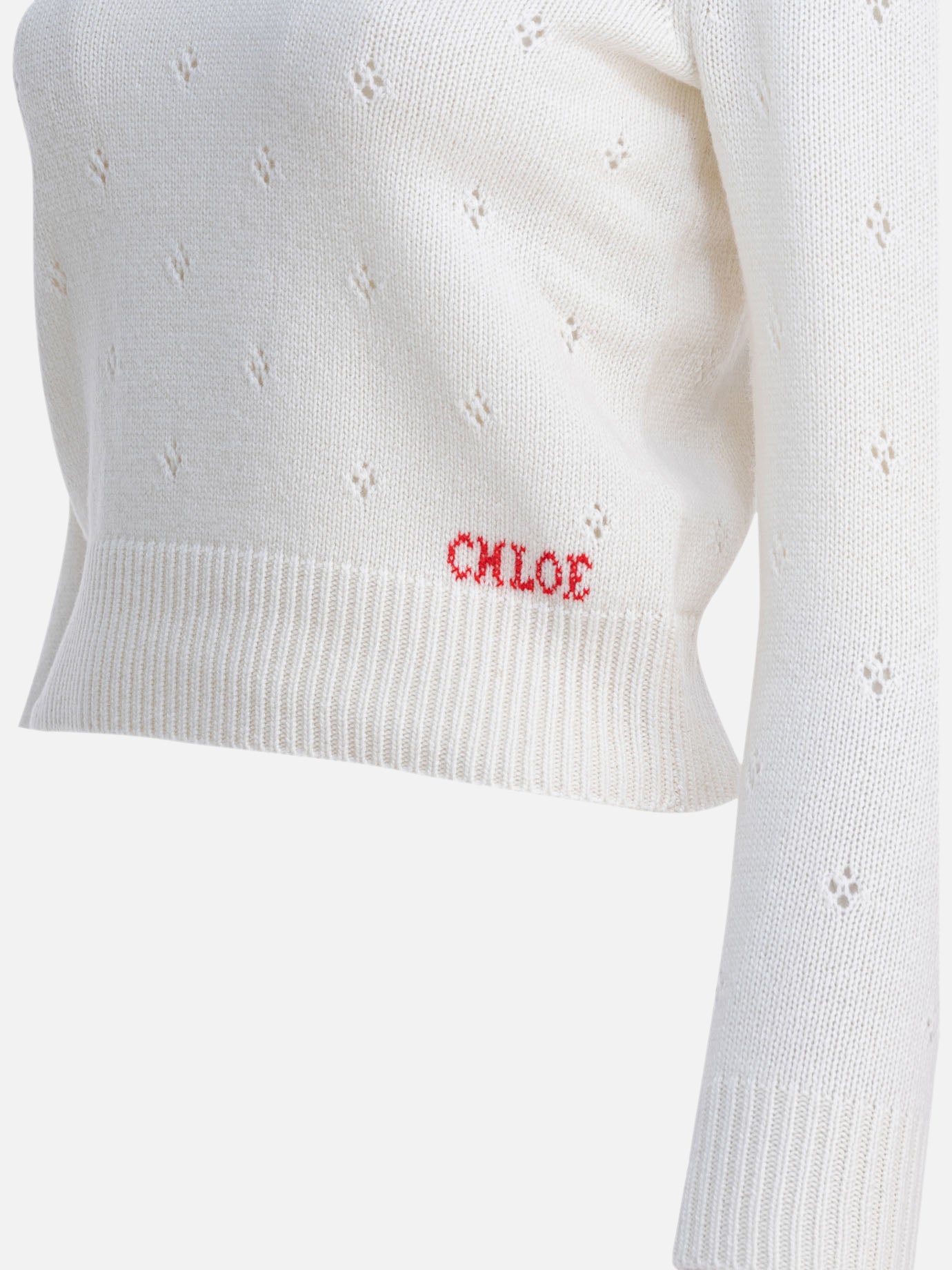 Crewneck sweaters Solid colour  White - Chloé Women | PDP | VIETTI Online Store | thumbnail_4