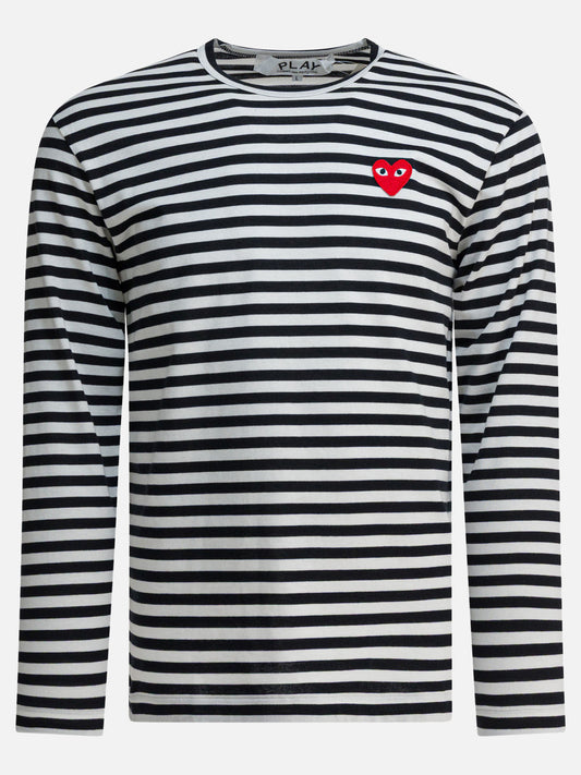T-shirt girocollo Striped  Nero - Comme Des Garçons Play Uomo | PLP | VIETTI Online Store 

