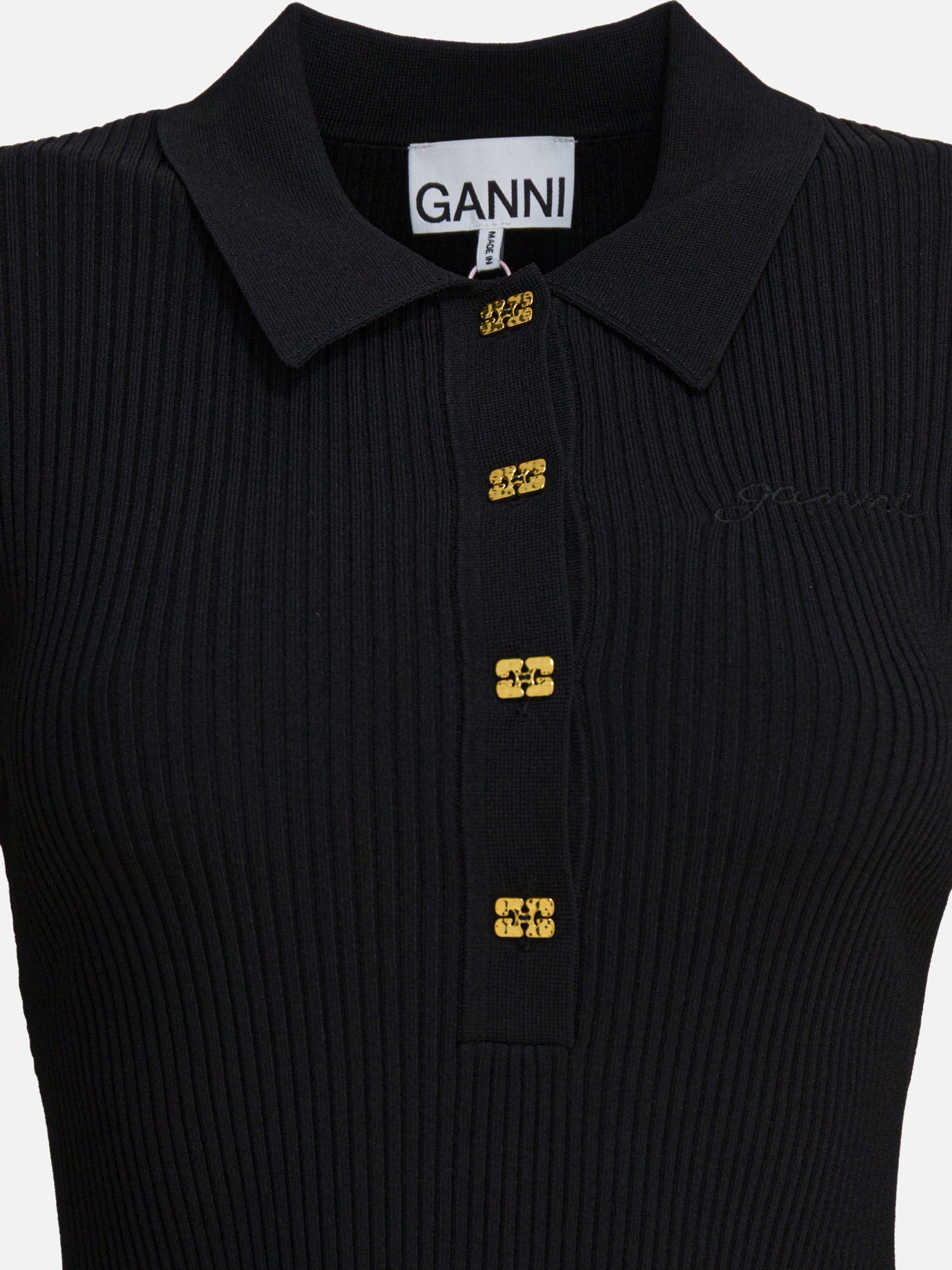Mini dresses Solid colour  Black - Ganni Women | PDP | VIETTI Online Store | thumbnail_3