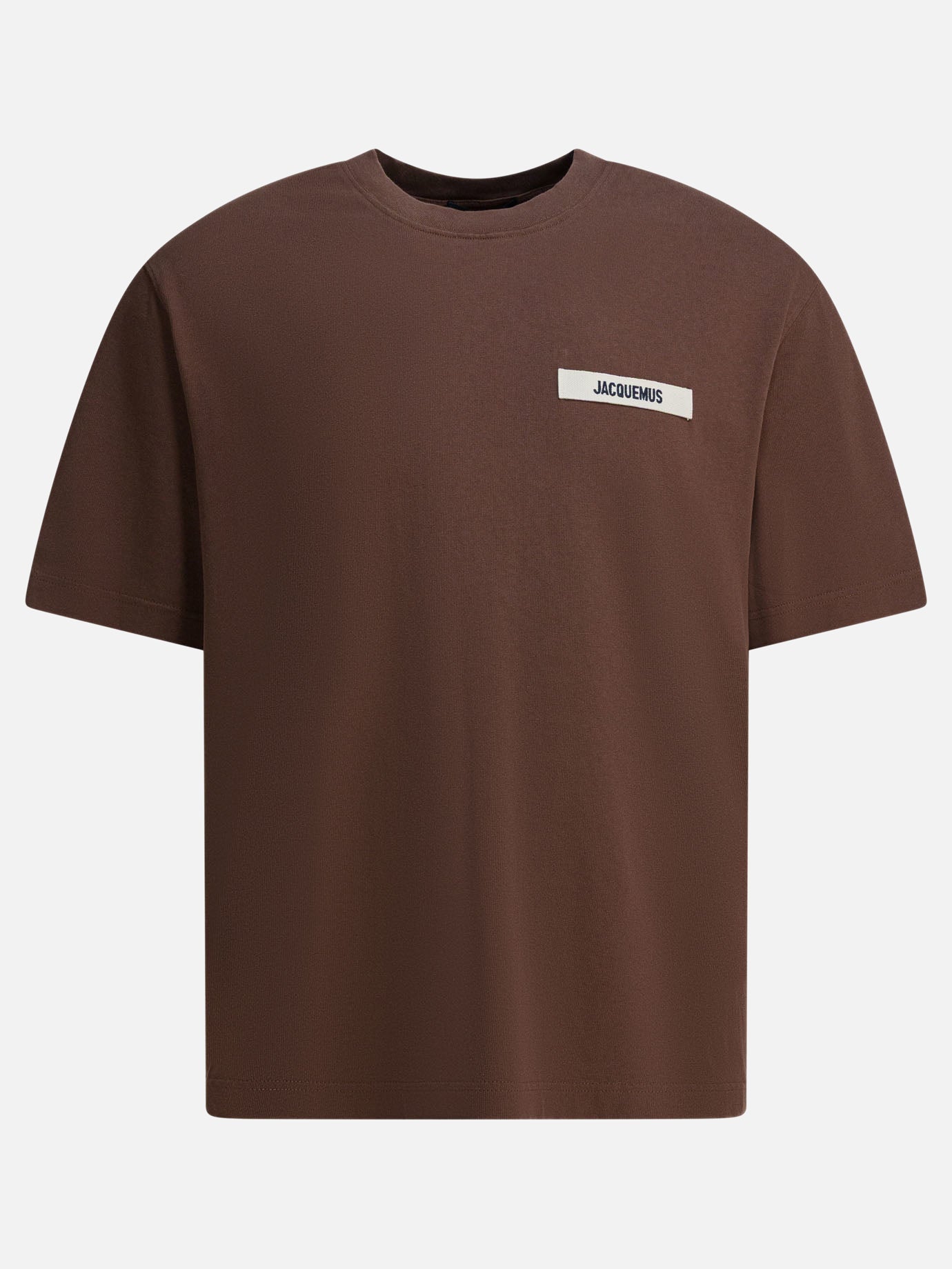 T-shirt girocollo Logo  Marrone - Jacquemus Uomo | PDP | VIETTI Online Store | thumbnail