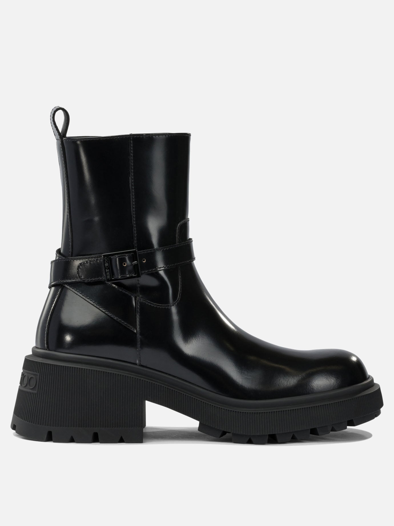 Zipped boots 100% calf leather - 100% rubber  Black - Jimmy Choo Women | PDP | VIETTI Online Store | thumbnail
