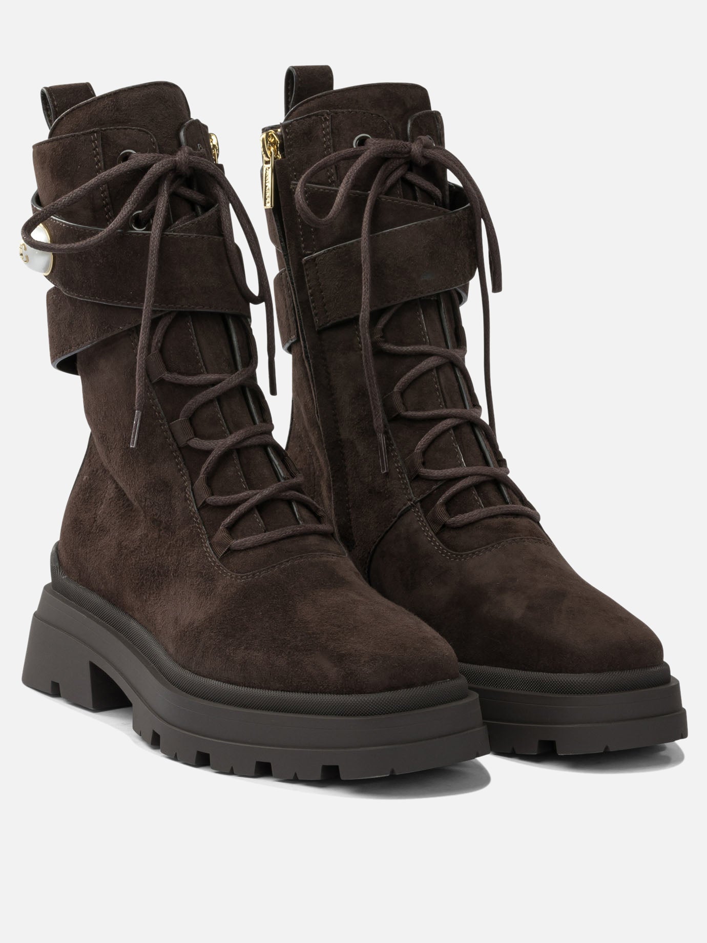 Combat boots 90% goat 10% lamb - 100% rubber  Brown - Jimmy Choo Women | PDP | VIETTI Online Store | thumbnail_2