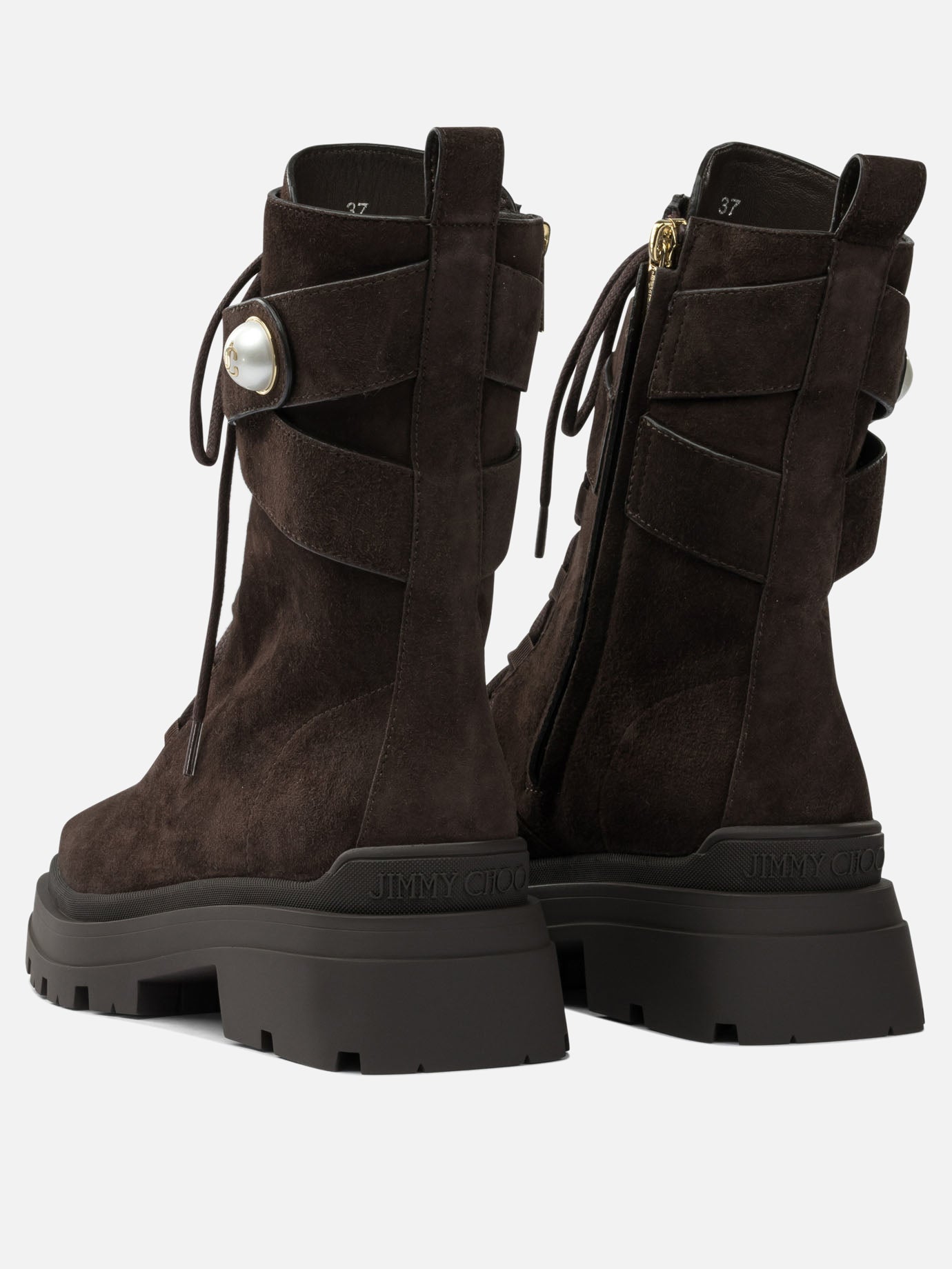 Combat boots 90% goat 10% lamb - 100% rubber  Brown - Jimmy Choo Women | PDP | VIETTI Online Store | thumbnail_4
