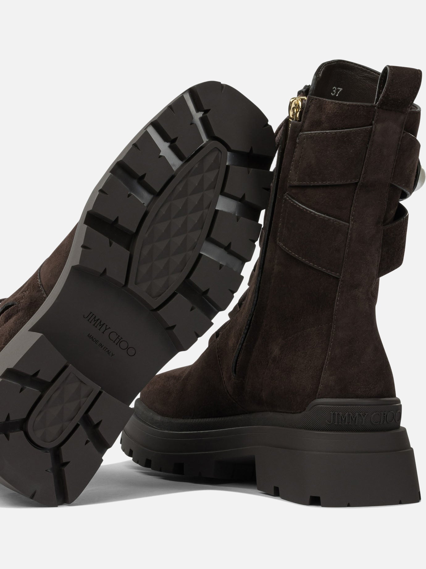 Combat boots 90% goat 10% lamb - 100% rubber  Brown - Jimmy Choo Women | PDP | VIETTI Online Store | thumbnail_5