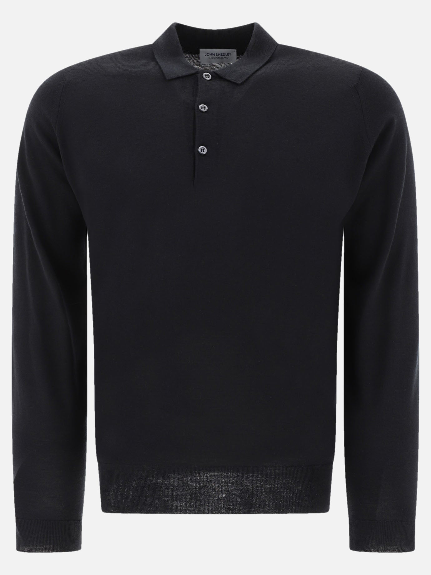 Polo con bottoni Solid colour  Nero - John Smedley Uomo | PDP | VIETTI Online Store | Zoom-Modal
