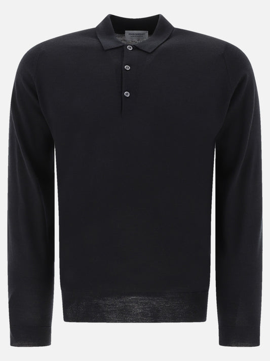 Polo con bottoni Solid colour  Nero - John Smedley Uomo | PLP | VIETTI Online Store 
