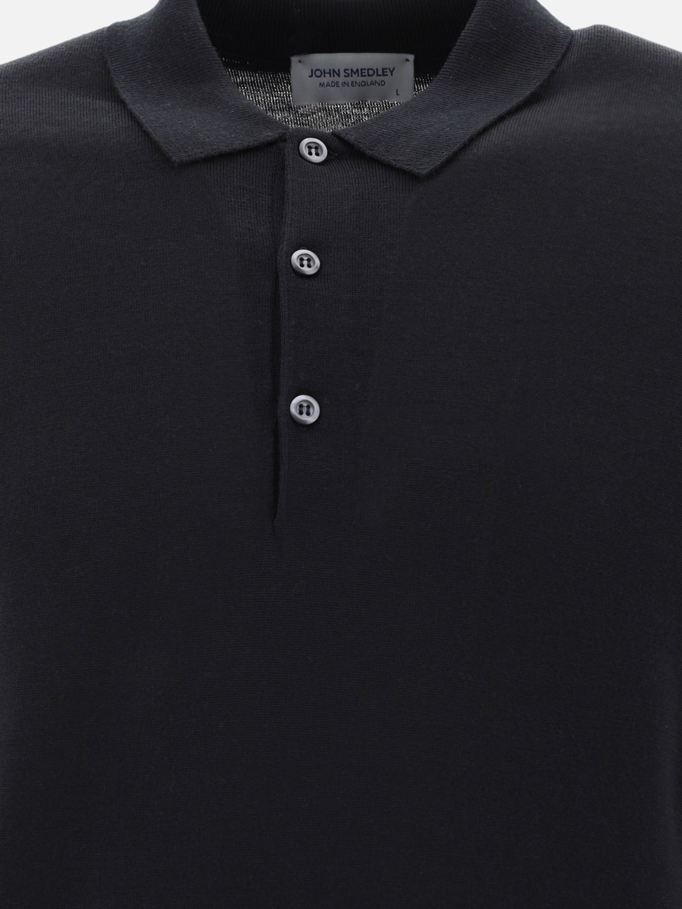 Polo con bottoni Solid colour  Nero - John Smedley Uomo | PDP | VIETTI Online Store | thumbnail_3