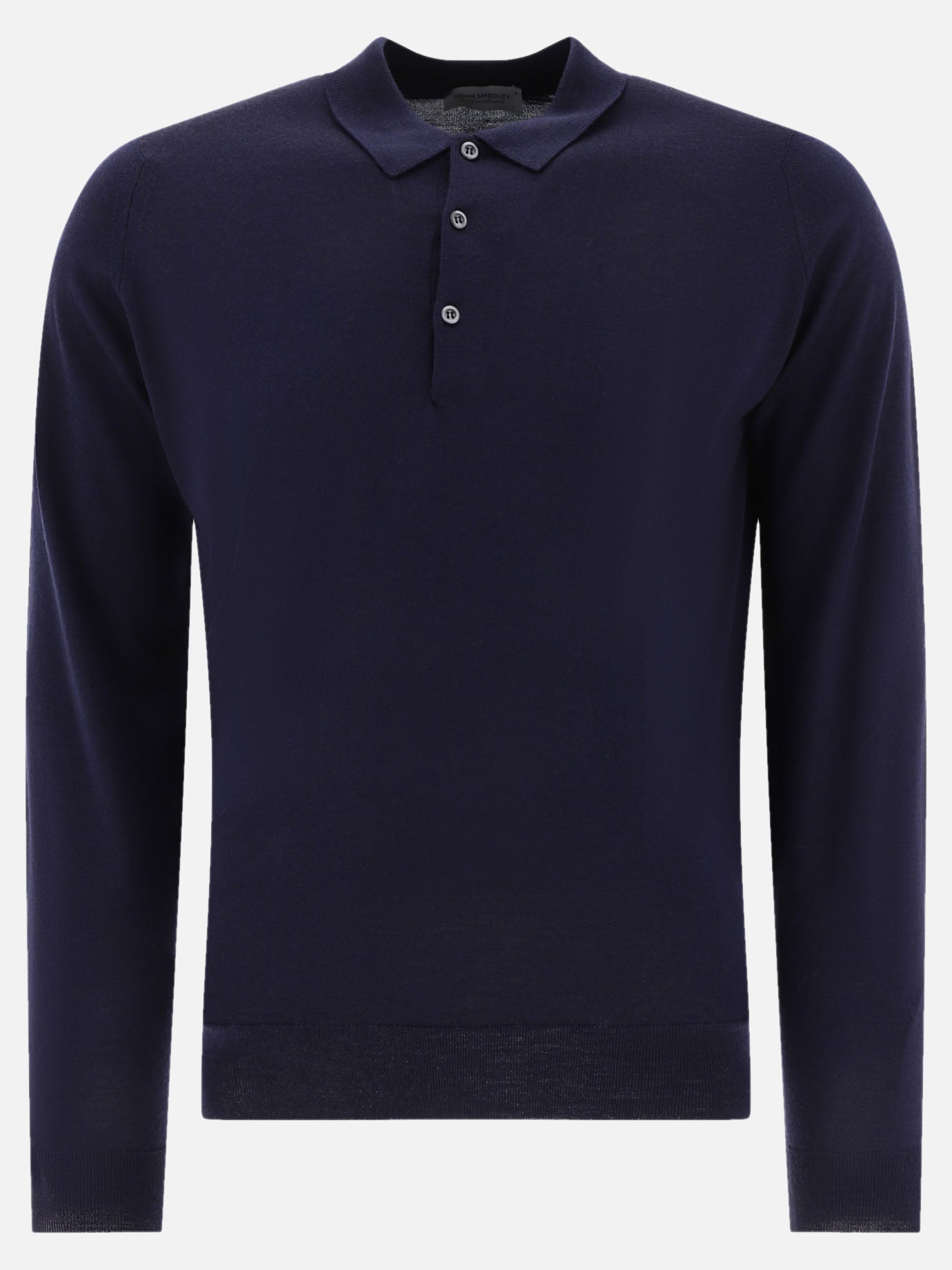 Polo con bottoni Solid colour  Blu - John Smedley Uomo | PDP | VIETTI Online Store | thumbnail