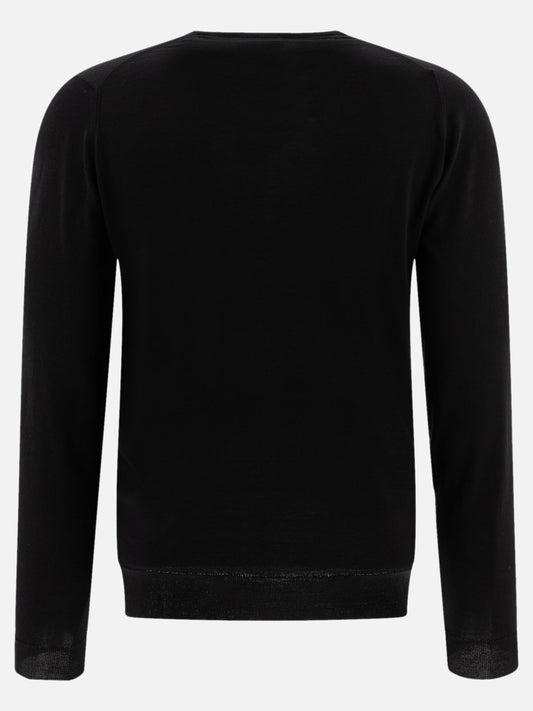Crewneck sweaters Solid colour  Black - John Smedley Men | PLP | VIETTI Online Store | 2
