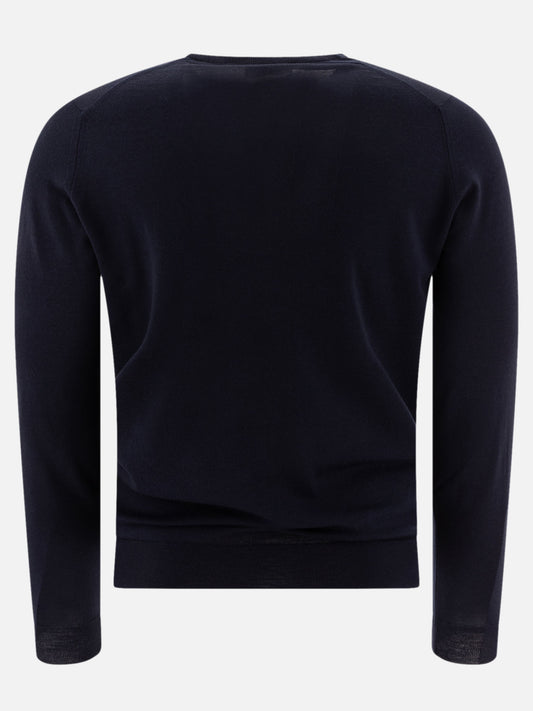 Crewneck sweaters Solid colour  Blue - John Smedley Men | PLP | VIETTI Online Store | 2
