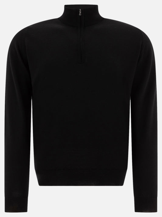 Maglioni con mezza zip Solid colour  Nero - John Smedley Uomo | PDP | VIETTI Online Store 
