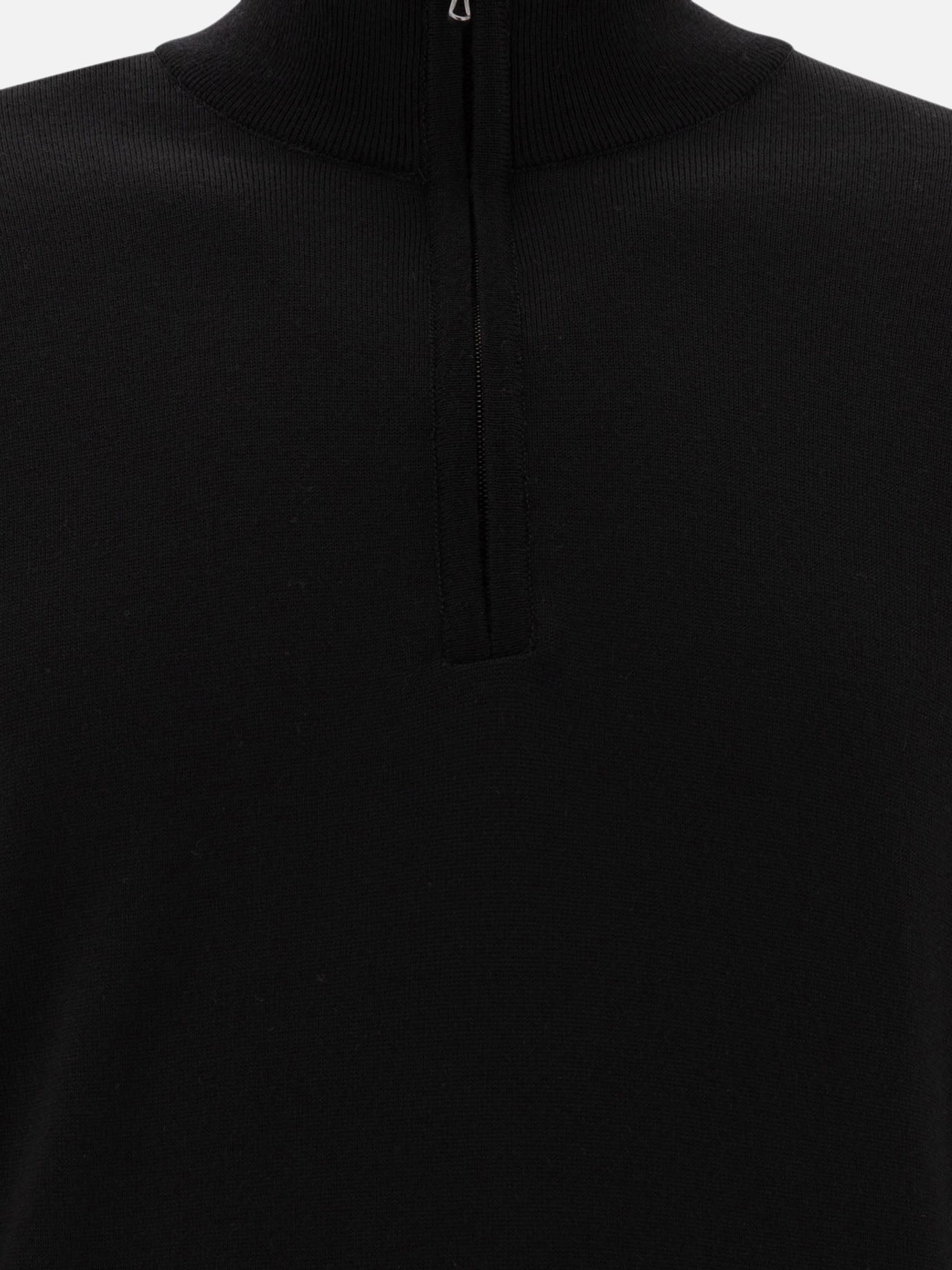 Maglioni con mezza zip Solid colour  Nero - John Smedley Uomo | PDP | VIETTI Online Store | thumbnail_3