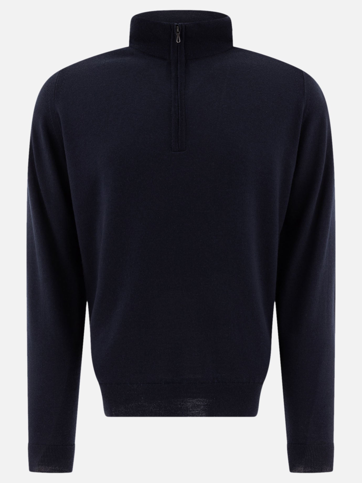 Half zip sweaters Solid colour  Blue - John Smedley Men | PDP | VIETTI Online Store | Zoom-Modal
