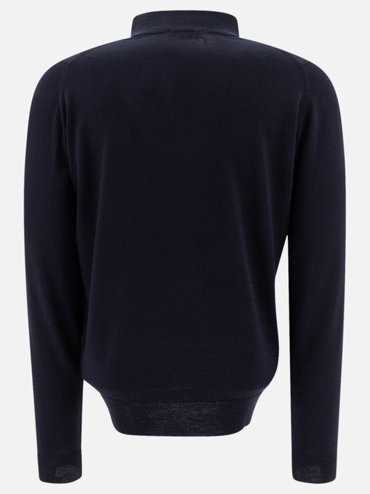Maglioni con mezza zip Solid colour  Blu - John Smedley Uomo | PDP | VIETTI Online Store | 2
