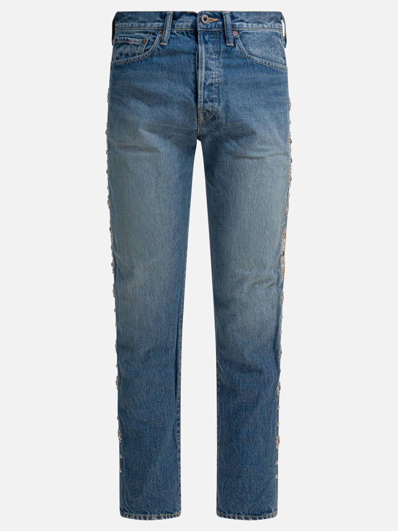 Jeans a gamba dritta Solid colour  Blu - KAPITAL Uomo | PDP | VIETTI Online Store | thumbnail
