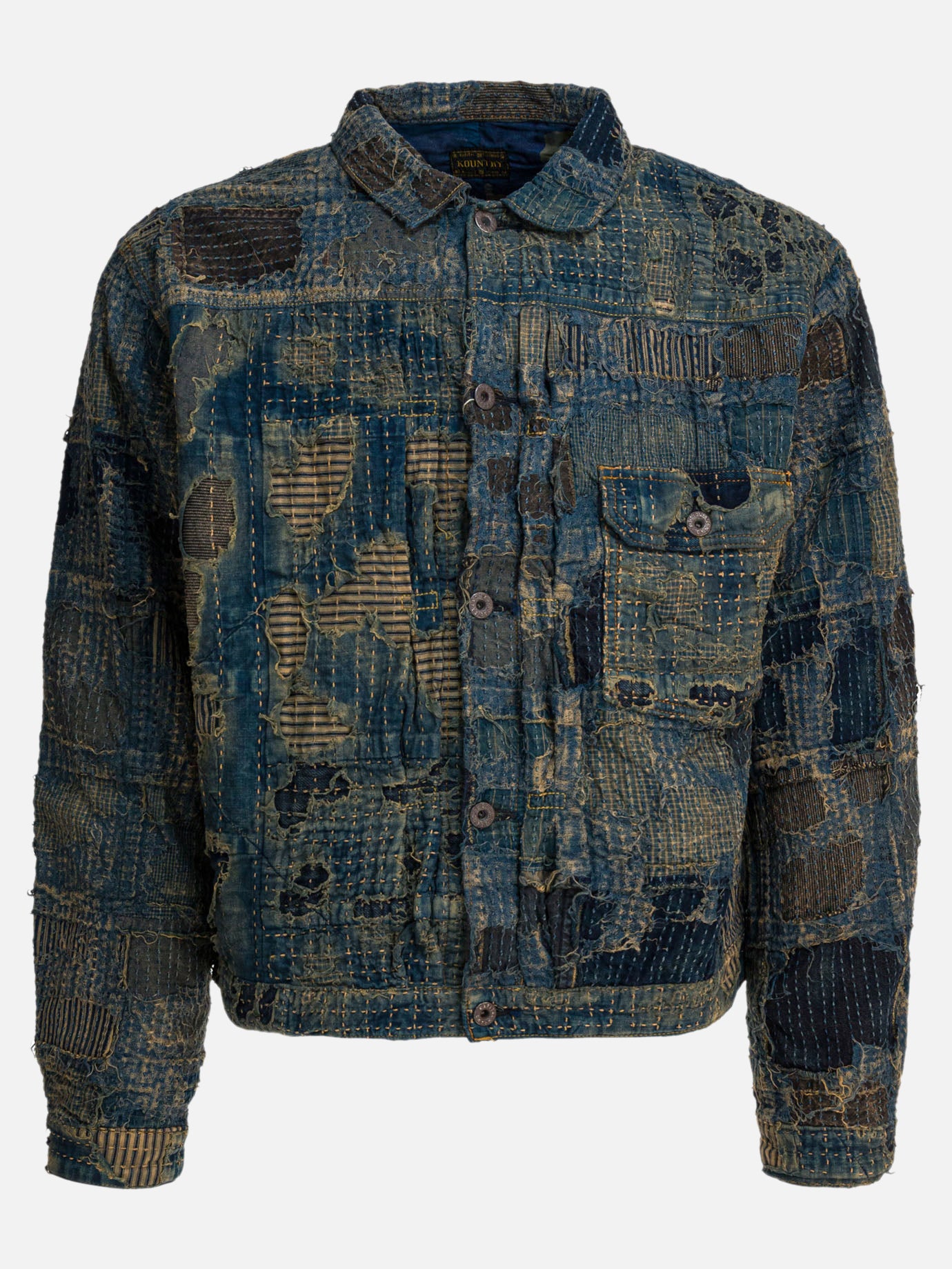 Giacche in denim Textured knit  Blu - KAPITAL Uomo | PDP | VIETTI Online Store | Zoom-Modal
