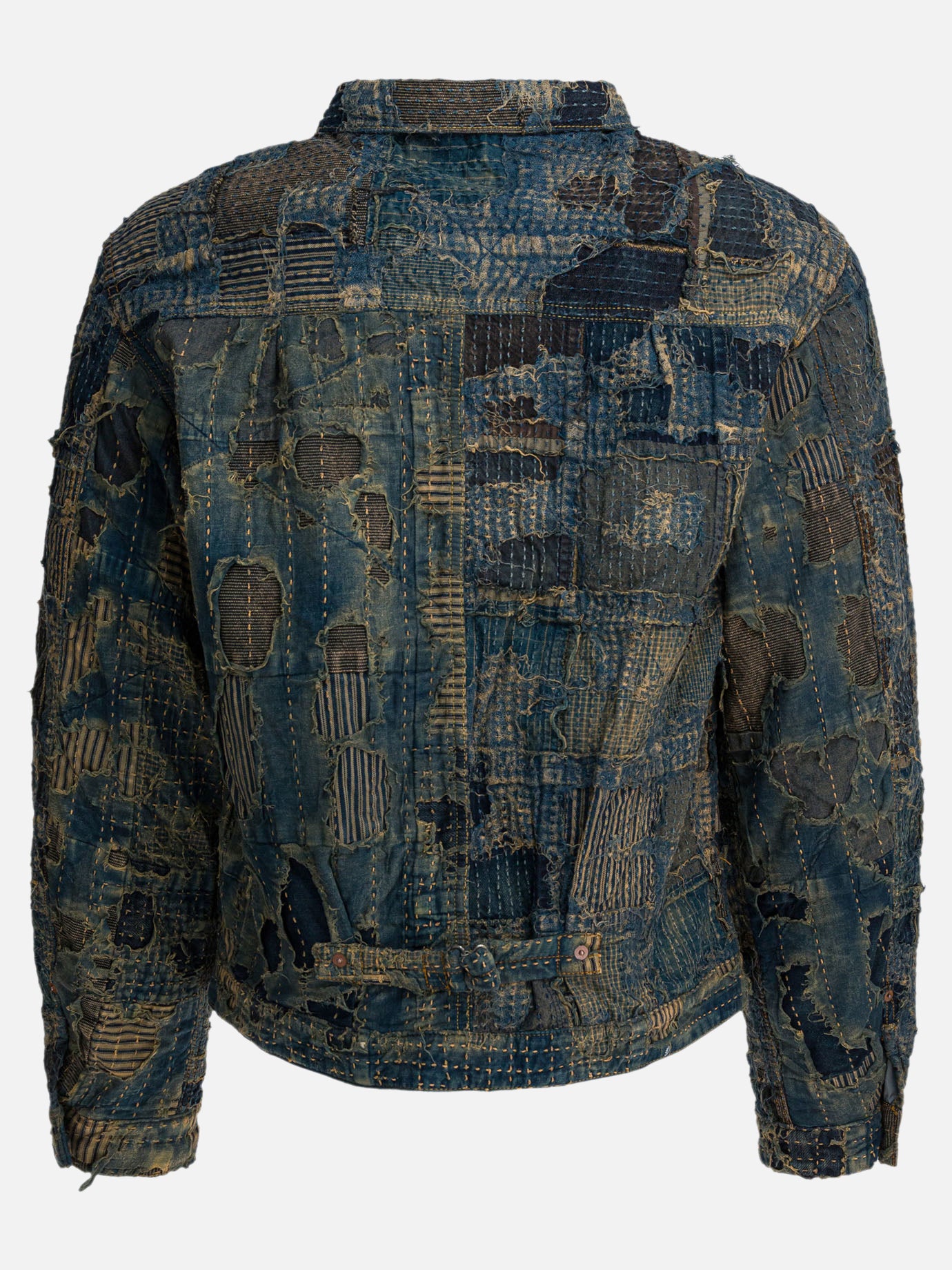 Giacche in denim Textured knit  Blu - KAPITAL Uomo | PDP | VIETTI Online Store | Zoom-Modal_2
