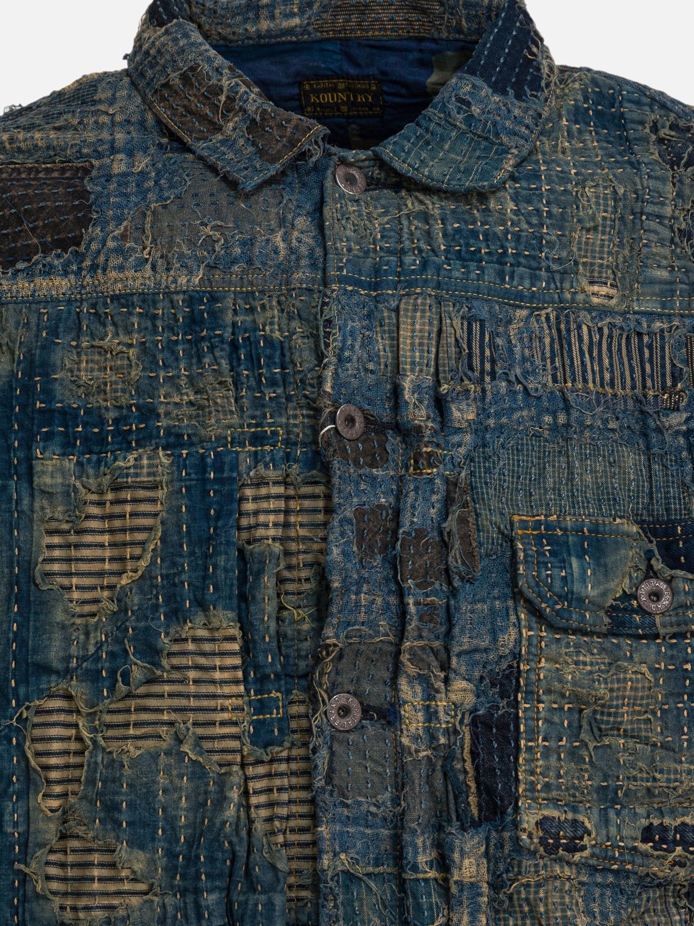 Giacche in denim Textured knit  Blu - KAPITAL Uomo | PDP | VIETTI Online Store | Zoom-Modal_3
