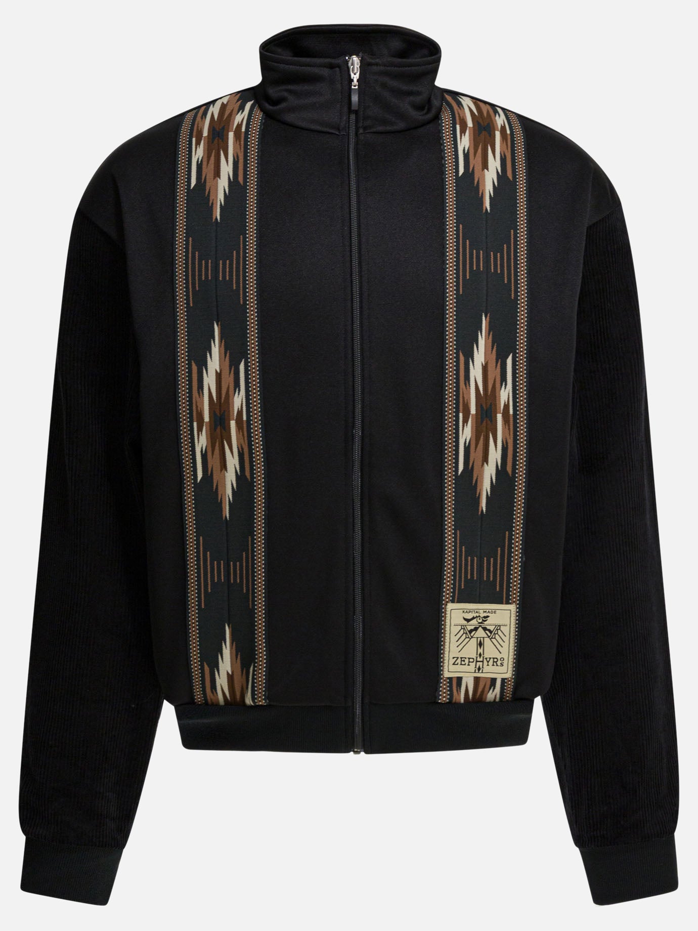 Felpe con zip Solid colour  Nero - KAPITAL Uomo | PDP | VIETTI Online Store | Zoom-Modal
