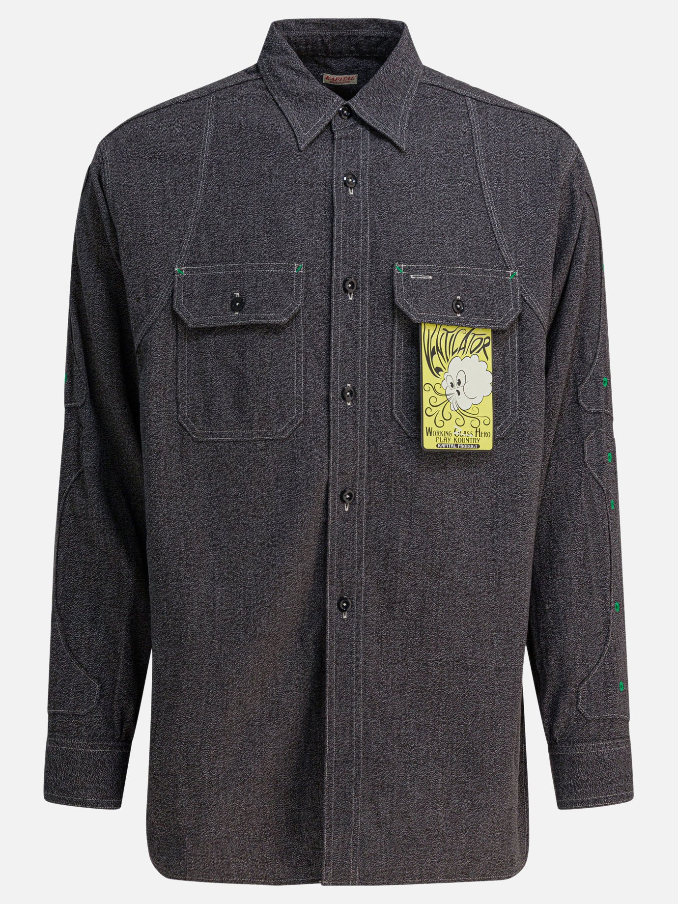 Casual shirts Solid colour  Grey - KAPITAL Men | PDP | VIETTI Online Store | Zoom-Modal
