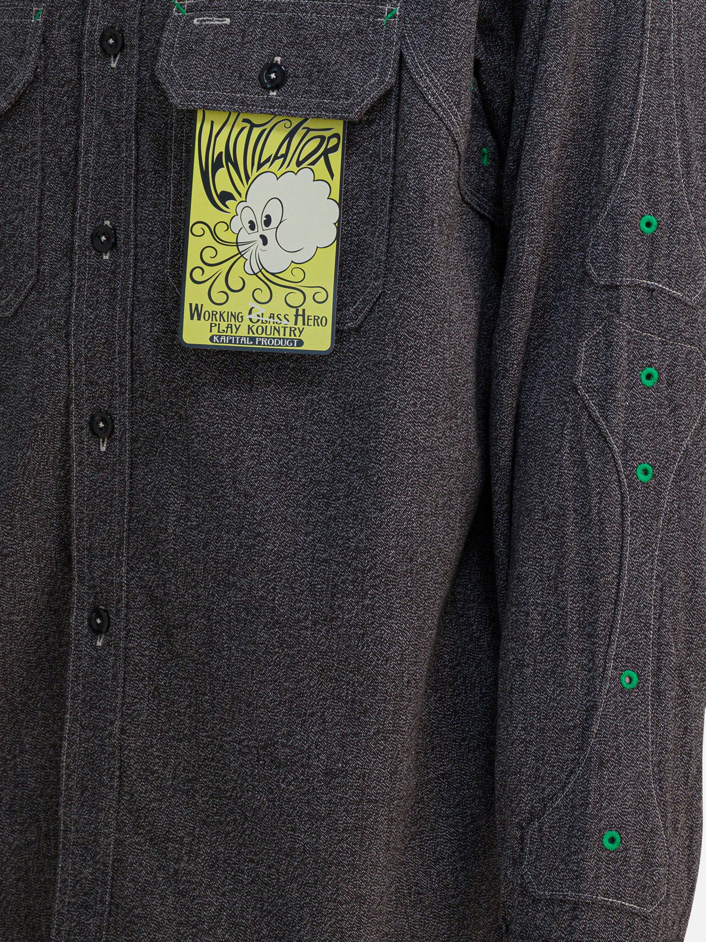 Casual shirts Solid colour  Grey - KAPITAL Men | PDP | VIETTI Online Store | thumbnail_4