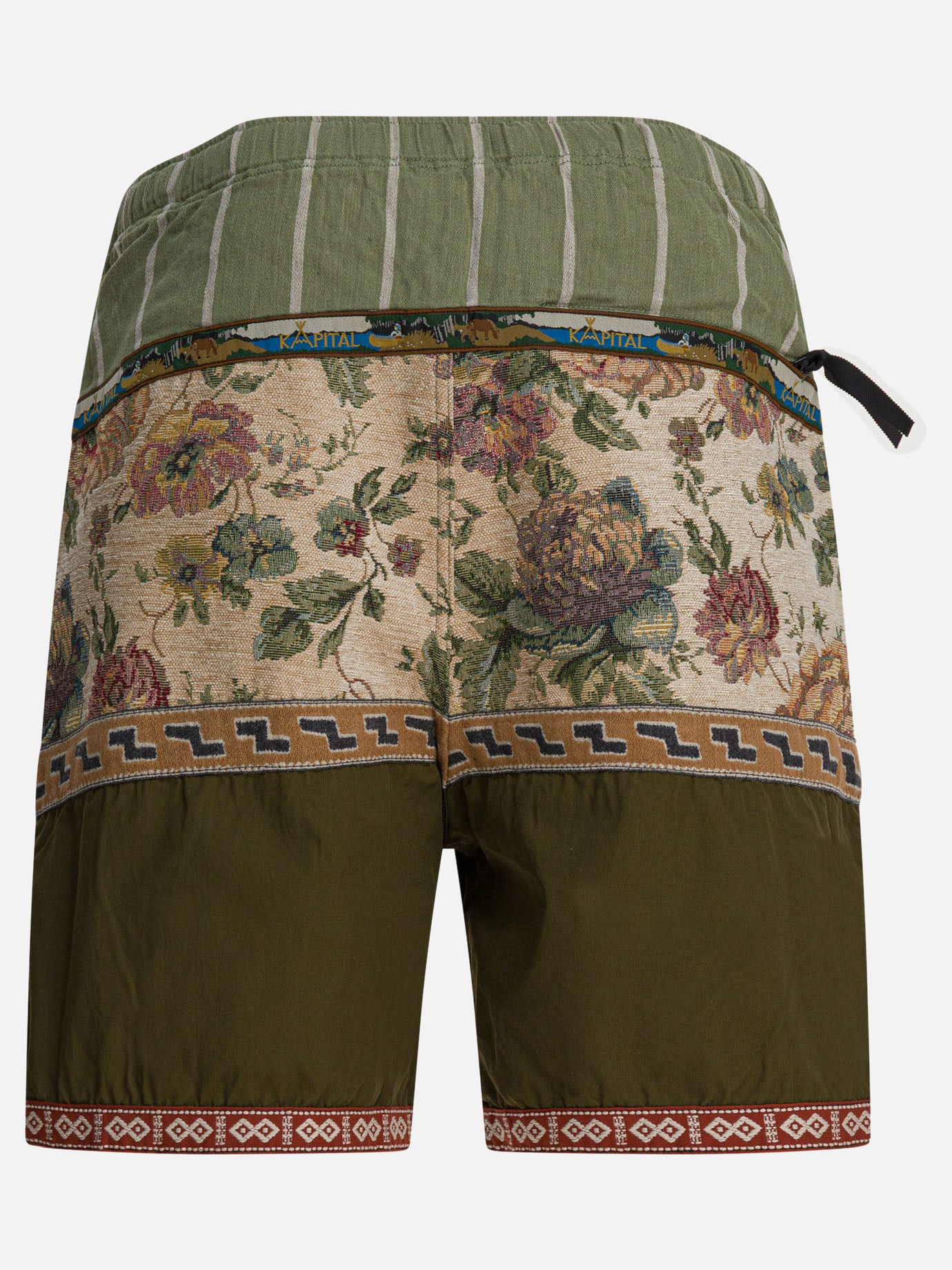 Short con lacci Patchwork  Verde - KAPITAL Uomo | PDP | VIETTI Online Store | Zoom-Modal_2
