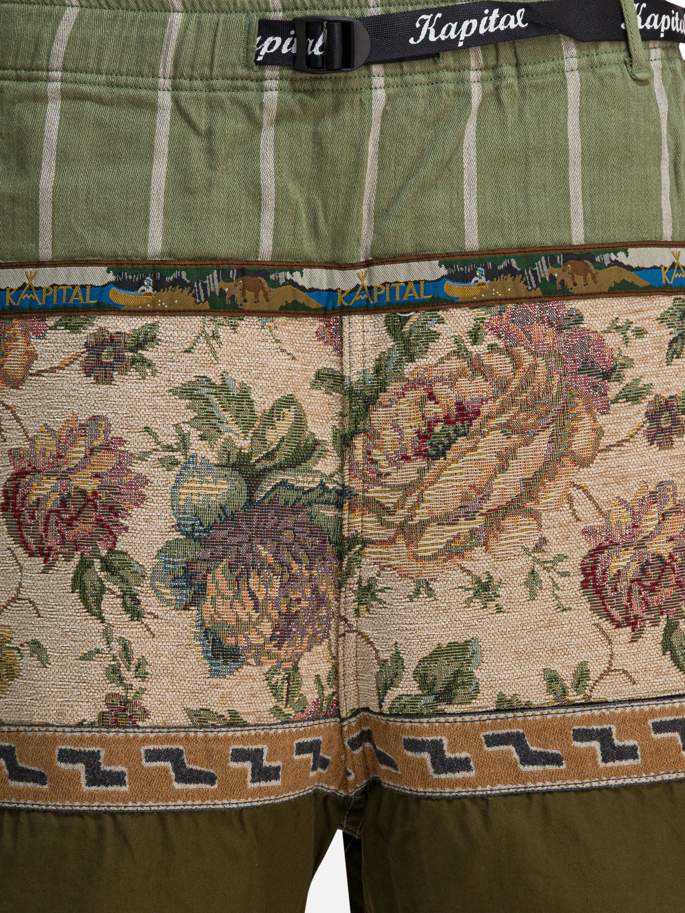 Short con lacci Patchwork  Verde - KAPITAL Uomo | PDP | VIETTI Online Store | thumbnail_3