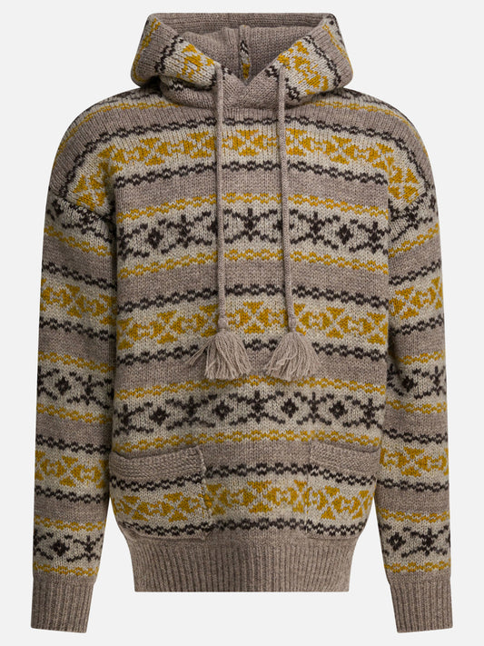 Maglioni con cappuccio Textured knit  Giallo - KAPITAL Uomo | VIETTI Online Store 
