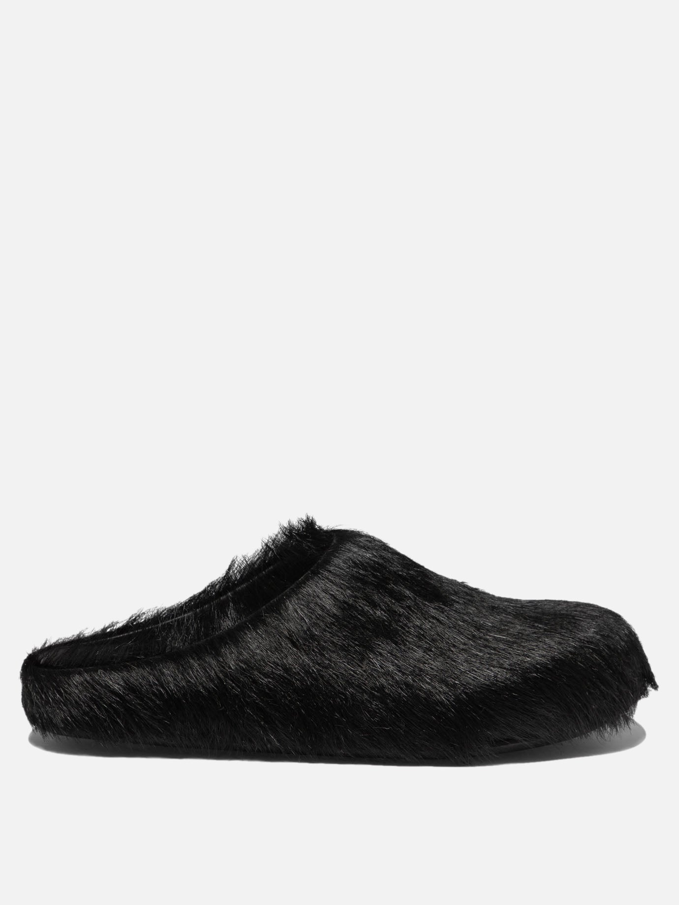 Slippers 100% calf hair - 100% rubber  Black - Marni Women | PDP | VIETTI Online Store | Zoom-Modal
